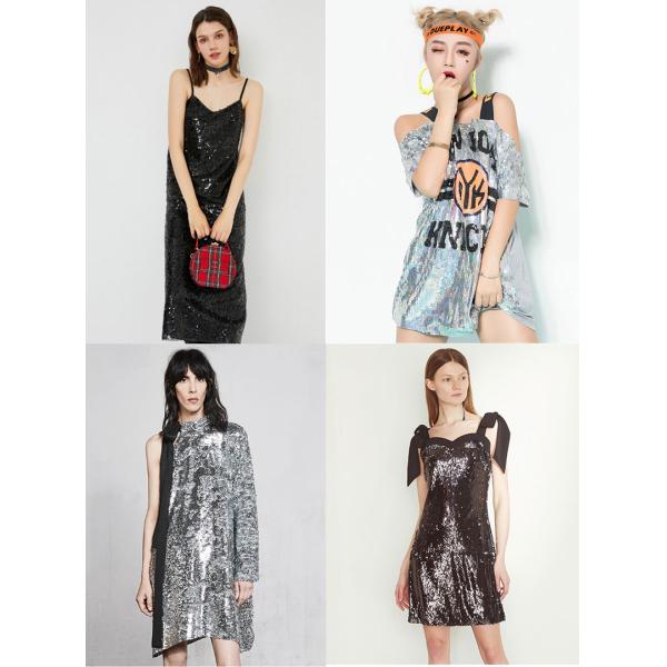 110-150gsm Black Tulle Polyester Metallic Sequin Fabric for Garment