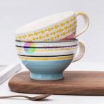 350ml ceramic coffee mug european style design by hand printed пить кофе tasse