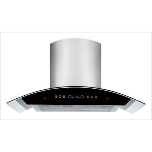 900 Cfm Curved Glass Cooker Hood Range For Hotel