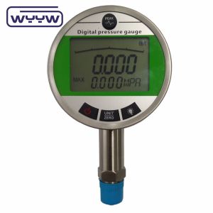 LCD Display Digital Manometer Pressure Gauge 100 bar Bottom Mount