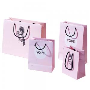 China Custom Printing Paper Boutique Pink Gift Bag Popular Shopping Packaging Shipping Bag For Clothing Apparel wholesale