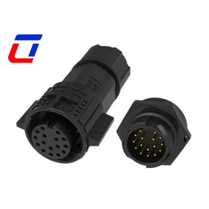 China 18 Pin Push Lock Waterproof Data Connector Male Panel Mount Circular Connector on sale