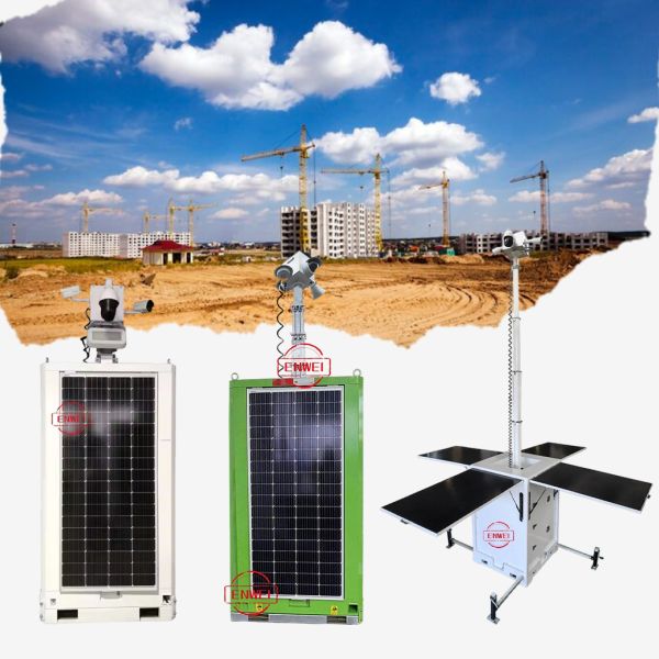 Weatherproof Solar Mobile CCTV Tower With PTZ Camera For Farm Security