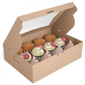 China UV Coating Kraft Paper Packaging Box for Muffin Cup Cake wholesale