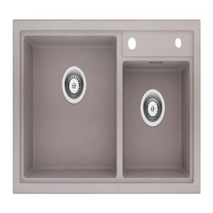 China Double Bowl Above Counter Artificial Quartz Stone Composite Granite Sink wholesale