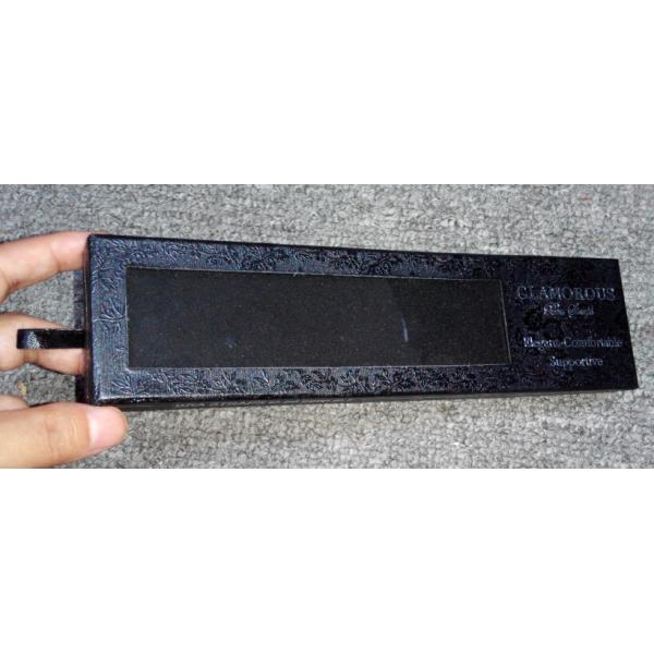 Custom handmade rigid paper jewelry box for necklace with foam insert and half PVC window