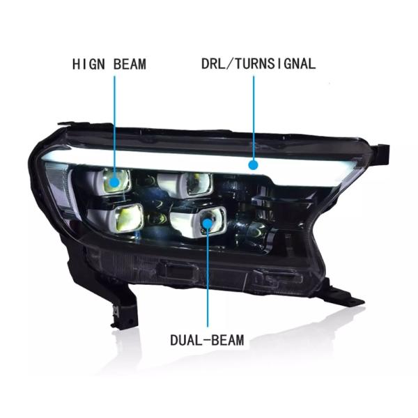 Car Auto Lights 4 Lens Headlight Tail Light Turn Signal Ford Ranger 2015