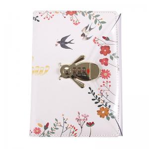 China Gift Creative Girl Design Pu Leather Hardcover Notebook With Password Code Lock 450g on sale