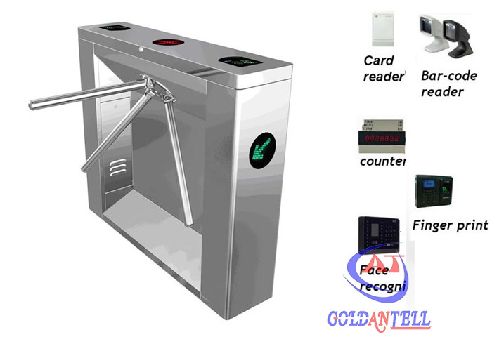 Esd tripod turnstile barrier with qr barcode and fingerprint scanner and RFID