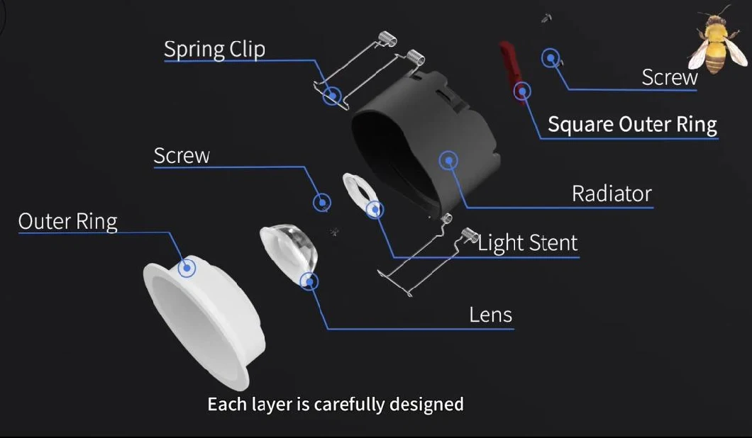 10W / 12W / 15W / 20W Recessed Light Spotlight Ceiling Mounted Down Light For Home Furnishing Corridor Public Areas