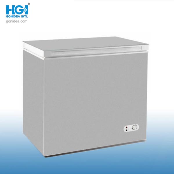 Glass Material Single Door Deep Chest Freezer Mechanical Temperature Control