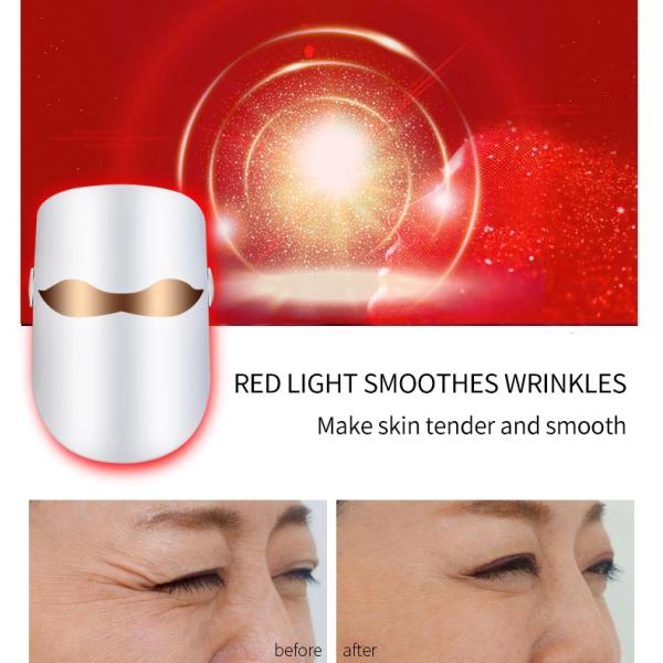 Anti Aging RED 620nm To 630nm 3 Color Facial Tightening LED Mask