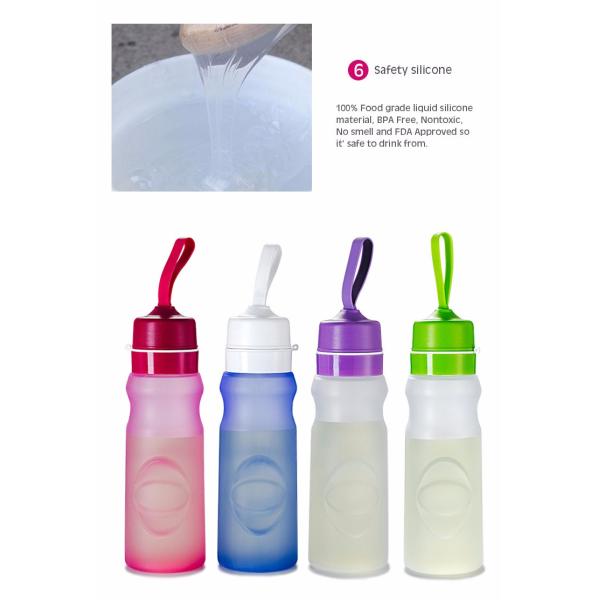 Unbreakable Silicone Water Bottle 320ml Impact Resistance Phthalate Free For Sports Drinking