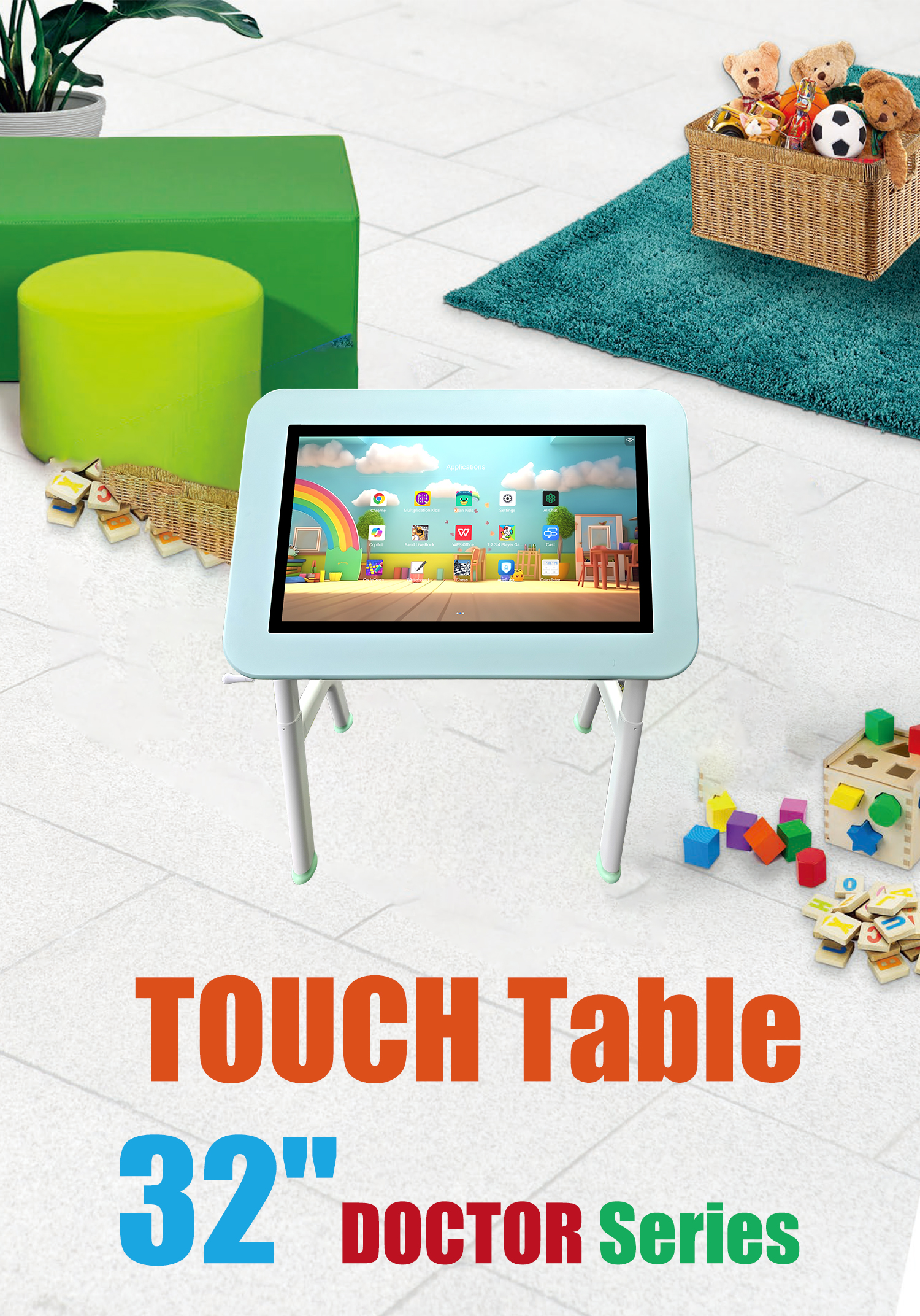 LCD Interactive Touchscreen Game Table 32inch Desktop Height Angle Adjustable