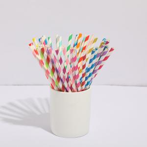 China 20cm Colorful Biodegradable Paper Drinking Straws For Cocktail Christmas Party wholesale