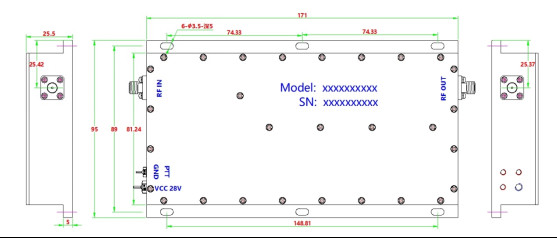 NXPA4000-8000MHz-15W Broadband Power RF Amplifier Module For Communication Radar System