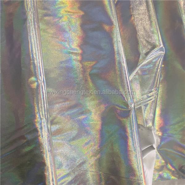 Polyester Jacket Fabric Taffeta Reflective Light Sun Light Cloth Technics Woven For Coat
