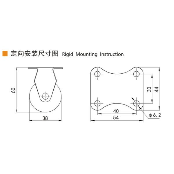 1.5 Inch Swivel Caster Wheels , Small Castor Wheels With Brakes