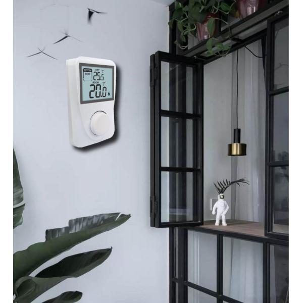 Flame Retardance ABS Material Wired Room Thermostat For Heat Pump