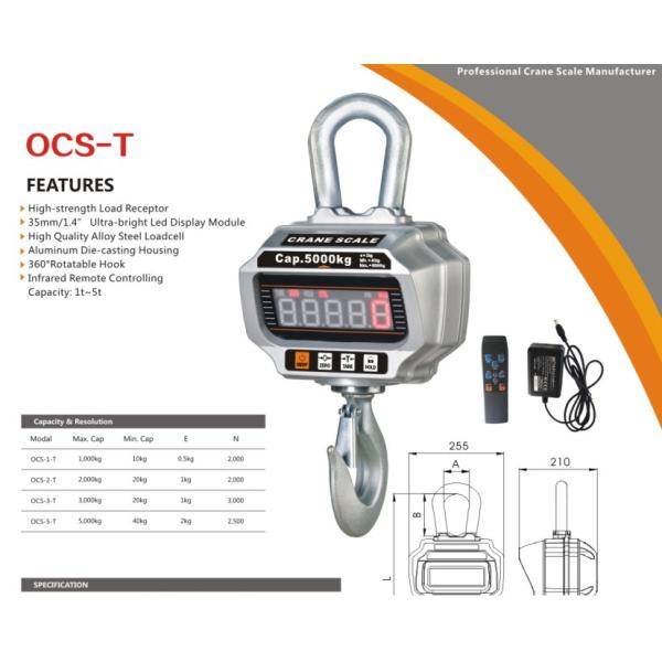 Performance 2000 Lb Hanging Scale Hoist Crane Hook Weighing Scale Heavy Duty