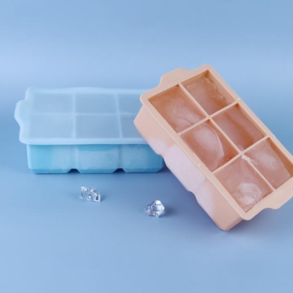Custom Silicone Rectangular Ice Cube Tray Folding Leak Proof