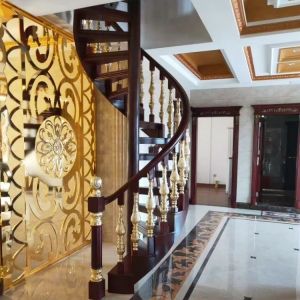 China Royal Classic Stair Railing Carve Flower Stair Column Metal Railing Indoor wholesale