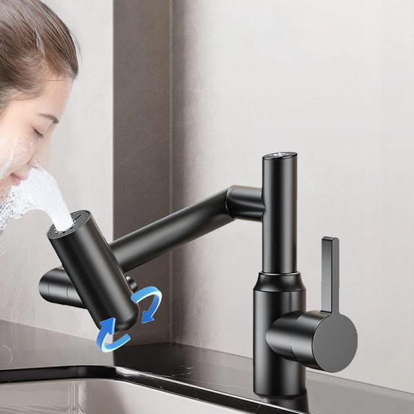 Modern 304 stainless steel single-hole installation kitchen and bathroom faucet, cold and hot dual-purpose ceramic basin faucet, electric faucet