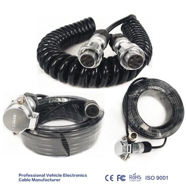 10M Din Male To Male Car Reversing Camera Cable With 7 Pin Plastic Core