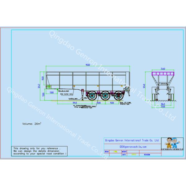 3 Axles 50 Tons With FUWA Brand Axles Crawler Dump Truck Semi - Trailer Export To Southeast Asia and other countries