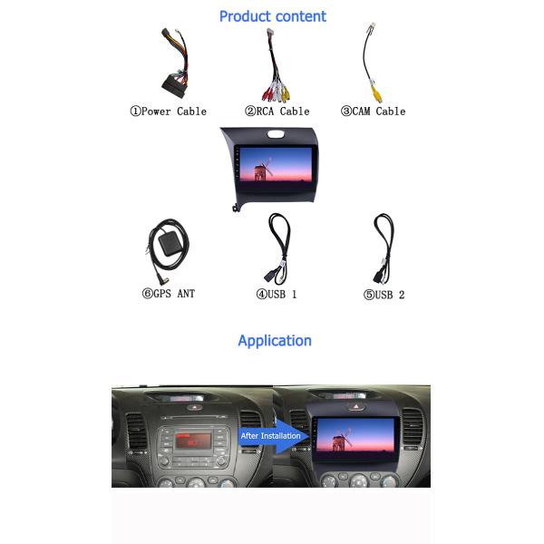 IPS Screen Car Stereo Dvd Player 8 Core 32G 2G Dashboard Frame KIA K3 2013-20