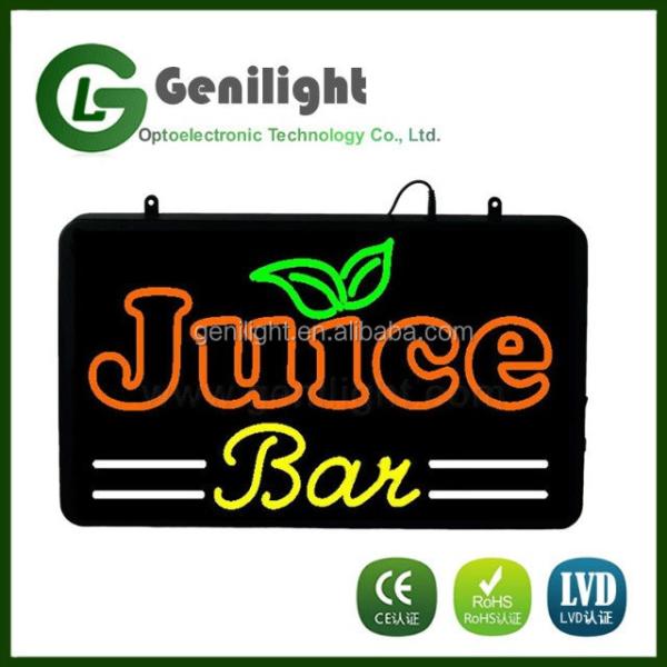 GLT-LSN5633-016 Juice Bar Neon Advertising Window Sign with 5mm or 8mm LED Light Source