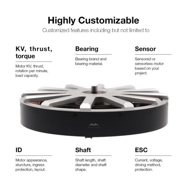 Multirotor Drone Propulsion Motor 23850 With 55 Inch Propeller And High Efficiency ESC