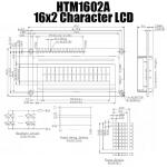 16x2 16PIN Character LCD Module Medium STN Yellow Green HTM1602A