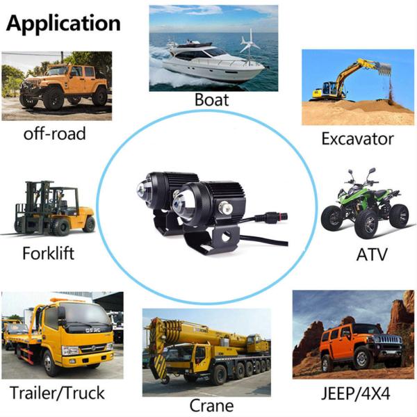 H4 H6 T19 LED Motorcycle Lights IP68 Yellow Fog Lights Hi Lo Beam