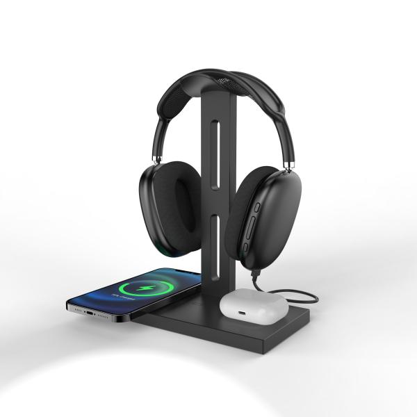 ABS Multiscene Wireless Charger Corporate Gift 3 In 1 Headphone