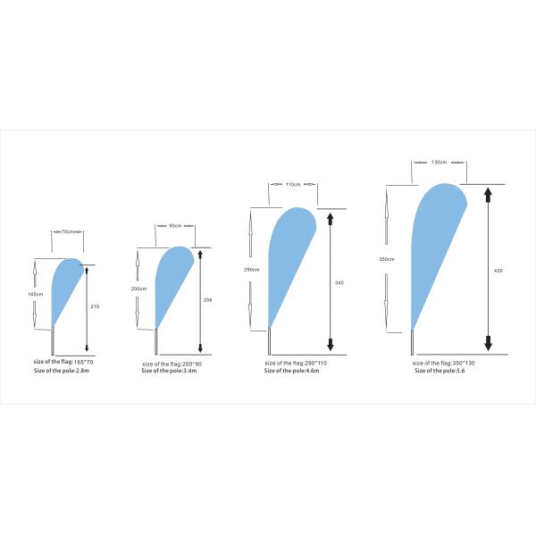 teardrop flag banner Knitted Fabric Custom Teardrop Flag Banner