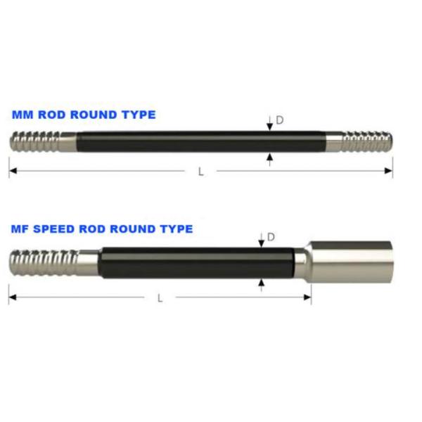 Rock Drilling Tools Thread Drill Extension Rod For Water Well Drilling Quarring Tunneling