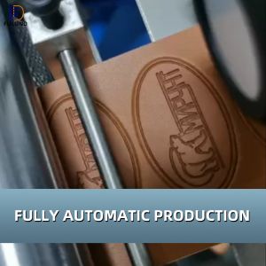 PLC Touch Screen Leather Label Machine Automatically For Jeans