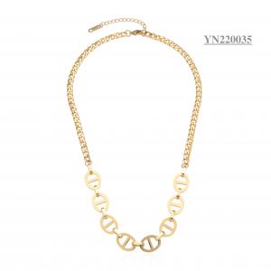 China Tide Brand 14k Gold Plated Necklace 8 Pig Nose Chain Style Necklace on sale