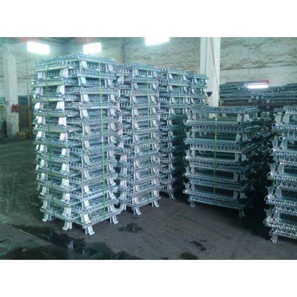 Powder Coated Wire Mesh Pallet Cage For Logistics / Distribution Center