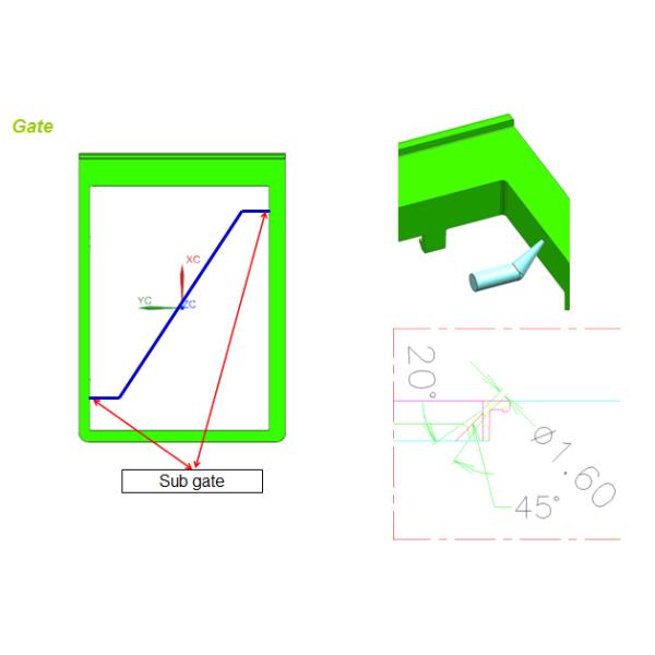 Black Plastic Cover Mould Display Rahmen Frame A B Plate P20 Core Cold Sprue