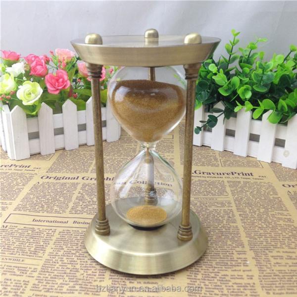Vintage Brass Hourglass 2 Minute 5 Minute Metal Hourglass Sand Timer Sand Clock