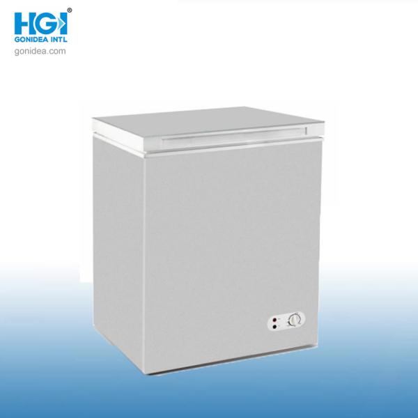 Glass Material Single Door Deep Chest Freezer Mechanical Temperature Control
