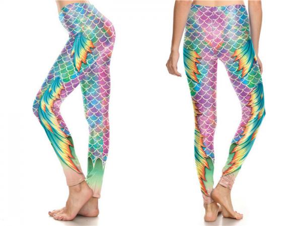 Quality Durable Halloween Mermaid Leggings Scratch Resistant Moisture Absorption Fabric for sale