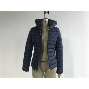 Buy cheap Soft Polyester Padded Jacket , Ladies Leather Jacket With Fur Collar Gt1217wk from wholesalers