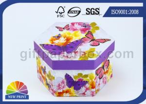 China Recycled Printed Paper Gift Box with Lid / Hexagon Cardboard Paper Eco Friendly Packaging Boxes wholesale