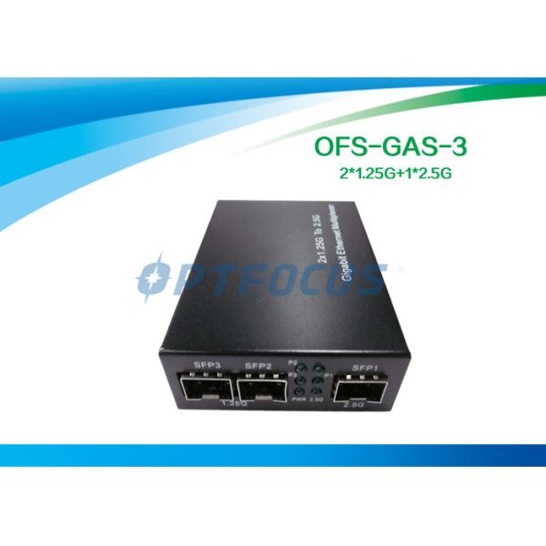 2 × 1.25G to 2.5G Gigabit Ethernet Media Converter , SFP to SFP