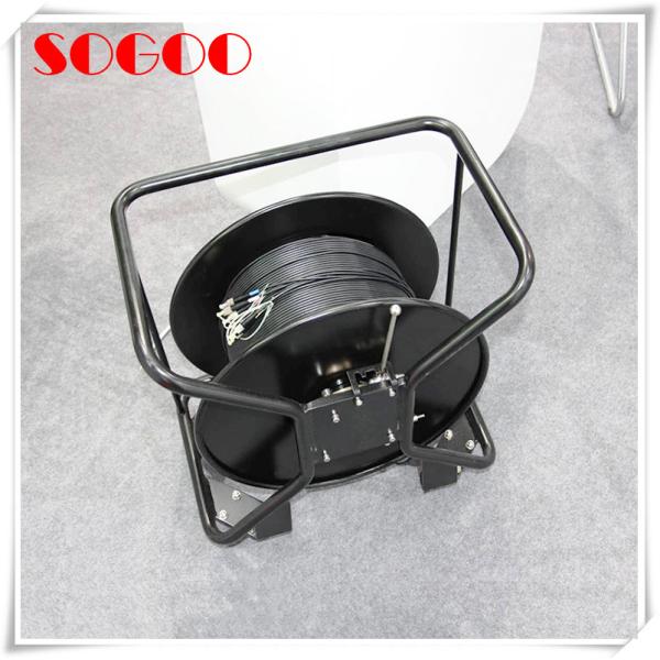Quality Retractable Fiber Optic Cable 500 Meter on Tactical Fiber Optic Cable Reel for sale