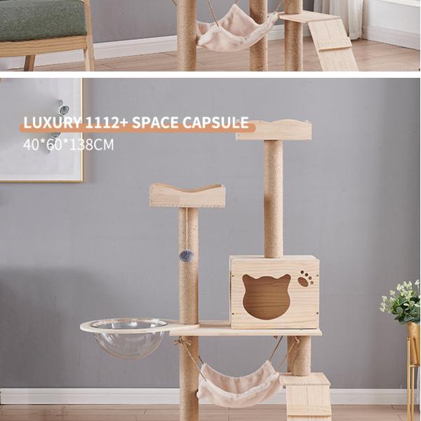 OEM Wooden Cat Climbing Tree House Multifunction Cat Scratcher Tower
