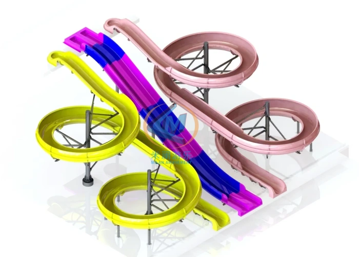 Combined Spiral Water Slide Durable Safety For Outdoor Play Pool